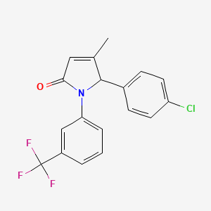 molecular formula C18H13ClF3NO B4045625 5-(4-chlorophenyl)-4-methyl-1-[3-(trifluoromethyl)phenyl]-1,5-dihydro-2H-pyrrol-2-one 