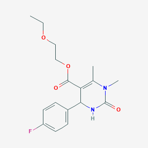 molecular formula C17H21FN2O4 B4045634 2-ethoxyethyl 4-(4-fluorophenyl)-1,6-dimethyl-2-oxo-1,2,3,4-tetrahydro-5-pyrimidinecarboxylate 