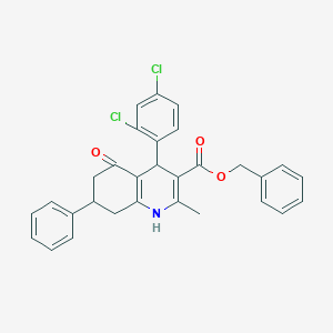 Benzyl 4-(2,4-dichlorophenyl)-2-methyl-5-oxo-7-phenyl-1,4,5,6,7,8-hexahydroquinoline-3-carboxylate