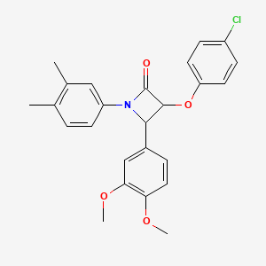 molecular formula C25H24ClNO4 B4045656 3-(4-Chlorophenoxy)-4-(3,4-dimethoxyphenyl)-1-(3,4-dimethylphenyl)azetidin-2-one 