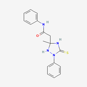 molecular formula C17H18N4OS B4045678 2-(3-methyl-1-phenyl-5-thioxo-1,2,4-triazolidin-3-yl)-N-phenylacetamide 