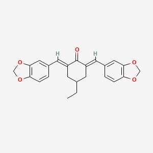 molecular formula C24H22O5 B4045686 2,6-双(1,3-苯二氧杂环-5-亚甲基)-4-乙基环己酮 