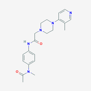 molecular formula C21H27N5O2 B4045693 N-{4-[acetyl(methyl)amino]phenyl}-2-[4-(3-methylpyridin-4-yl)piperazin-1-yl]acetamide 