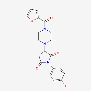 molecular formula C19H18FN3O4 B4045697 1-(4-Fluorophenyl)-3-[4-(furan-2-ylcarbonyl)piperazin-1-yl]pyrrolidine-2,5-dione 