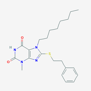 3-methyl-7-octyl-8-[(2-phenylethyl)sulfanyl]-3,7-dihydro-1H-purine-2,6-dione