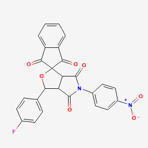 molecular formula C26H15FN2O7 B4045720 3-(4-氟苯基)-5-(4-硝基苯基)-3a,6a-二氢螺[呋喃[3,4-c]吡咯-1,2'-茚]-1',3',4,6(3H,5H)-四酮 