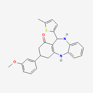 molecular formula C25H24N2O2S B4045729 3-(3-甲氧基苯基)-11-(5-甲基-2-噻吩基)-2,3,4,5,10,11-六氢-1H-二苯并[b,e][1,4]二氮杂卓-1-酮 