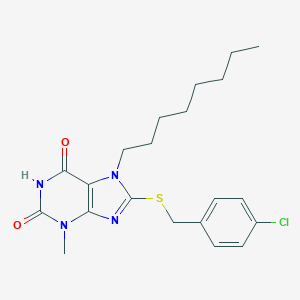 8-[(4-chlorobenzyl)sulfanyl]-3-methyl-7-octyl-3,7-dihydro-1H-purine-2,6-dione
