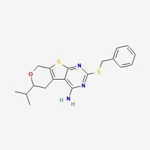 5-benzylsulfanyl-12-propan-2-yl-11-oxa-8-thia-4,6-diazatricyclo[7.4.0.02,7]trideca-1(9),2,4,6-tetraen-3-amine