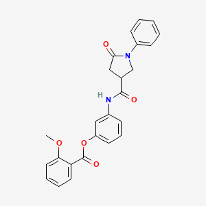 3-{[(5-Oxo-1-phenylpyrrolidin-3-yl)carbonyl]amino}phenyl 2-methoxybenzoate