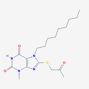 molecular formula C18H28N4O3S B404576 3-methyl-7-nonyl-8-[(2-oxopropyl)sulfanyl]-3,7-dihydro-1H-purine-2,6-dione CAS No. 331842-91-2