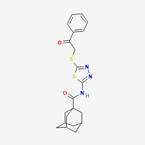 molecular formula C21H23N3O2S2 B4045763 N-(5-phenacylsulfanyl-1,3,4-thiadiazol-2-yl)adamantane-1-carboxamide 