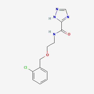 molecular formula C12H13ClN4O2 B4045770 N-{2-[(2-氯苯甲基)氧基]乙基}-1H-1,2,4-三唑-5-甲酰胺 