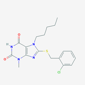 8-[(2-chlorobenzyl)sulfanyl]-3-methyl-7-pentyl-3,7-dihydro-1H-purine-2,6-dione