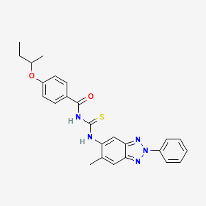 molecular formula C25H25N5O2S B4045804 4-(butan-2-yloxy)-N-[(6-methyl-2-phenyl-2H-benzotriazol-5-yl)carbamothioyl]benzamide 