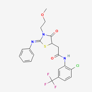 N-[2-chloro-5-(trifluoromethyl)phenyl]-2-[3-(2-methoxyethyl)-4-oxo-2-phenylimino-1,3-thiazolidin-5-yl]acetamide