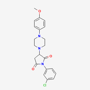 molecular formula C21H22ClN3O3 B4045825 1-(3-氯苯基)-3-[4-(4-甲氧基苯基)-1-哌嗪基]-2,5-吡咯烷二酮 