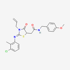 2-{3-allyl-2-[(3-chloro-2-methylphenyl)imino]-4-oxo-1,3-thiazolidin-5-yl}-N-(4-methoxybenzyl)acetamide