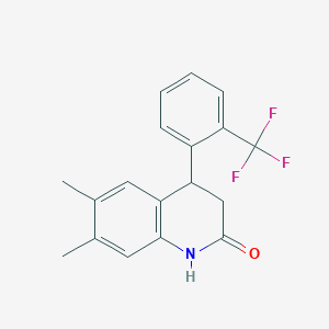 6,7-dimethyl-4-[2-(trifluoromethyl)phenyl]-3,4-dihydro-2(1H)-quinolinone