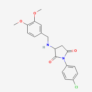 1-(4-Chlorophenyl)-3-[(3,4-dimethoxybenzyl)amino]pyrrolidine-2,5-dione