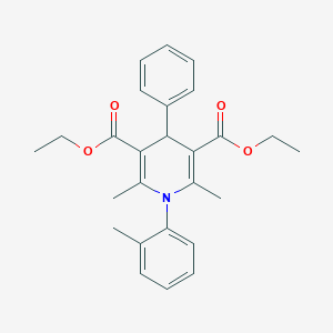 molecular formula C26H29NO4 B404584 Diethyl 2,6-dimethyl-1-(2-methylphenyl)-4-phenyl-1,4-dihydro-3,5-pyridinedicarboxylate 