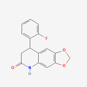 molecular formula C16H12FNO3 B4045890 8-(2-fluorophenyl)-7,8-dihydro[1,3]dioxolo[4,5-g]quinolin-6(5H)-one 