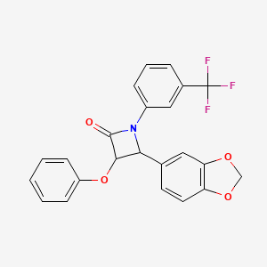 4-(2H-1,3-BENZODIOXOL-5-YL)-3-PHENOXY-1-[3-(TRIFLUOROMETHYL)PHENYL]AZETIDIN-2-ONE