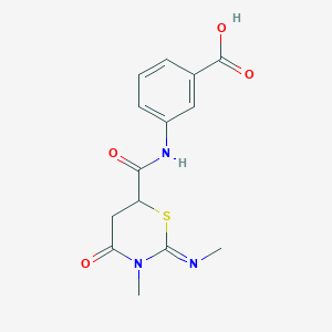 molecular formula C14H15N3O4S B4045923 3-({[(2Z)-3-methyl-2-(methylimino)-4-oxo-1,3-thiazinan-6-yl]carbonyl}amino)benzoic acid 