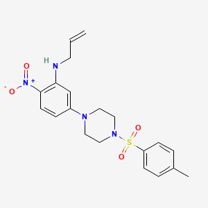 molecular formula C20H24N4O4S B4045935 N-烯丙基-5-{4-[(4-甲苯基)磺酰基]-1-哌嗪基}-2-硝基苯胺 