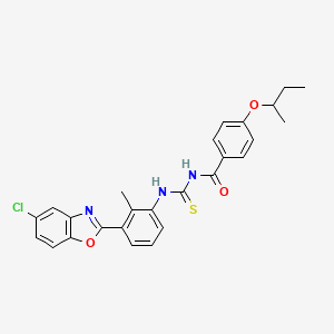 molecular formula C26H24ClN3O3S B4045939 4-(butan-2-yloxy)-N-{[3-(5-chloro-1,3-benzoxazol-2-yl)-2-methylphenyl]carbamothioyl}benzamide 