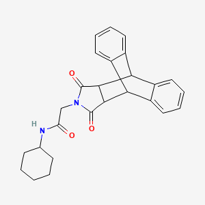 N-cyclohexyl-2-(16,18-dioxo-17-azapentacyclo[6.6.5.0~2,7~.0~9,14~.0~15,19~]nonadeca-2,4,6,9,11,13-hexaen-17-yl)acetamide (non-preferred name)