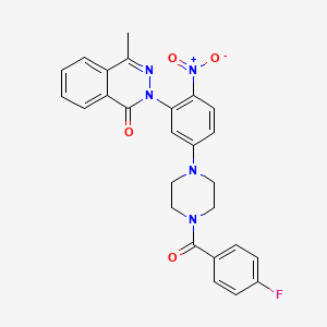 molecular formula C26H22FN5O4 B4045962 2-(5-{4-[(4-fluorophenyl)carbonyl]piperazin-1-yl}-2-nitrophenyl)-4-methylphthalazin-1(2H)-one 