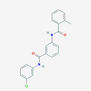 molecular formula C21H17ClN2O2 B404599 N-{3-[(3-chloroanilino)carbonyl]phenyl}-2-methylbenzamide 