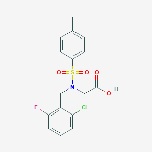 molecular formula C16H15ClFNO4S B4045998 N-(2-chloro-6-fluorobenzyl)-N-[(4-methylphenyl)sulfonyl]glycine 