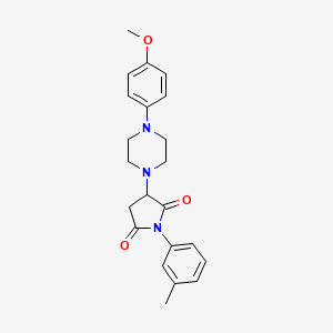 molecular formula C22H25N3O3 B4046024 3-[4-(4-甲氧基苯基)-1-哌嗪基]-1-(3-甲基苯基)-2,5-吡咯烷二酮 