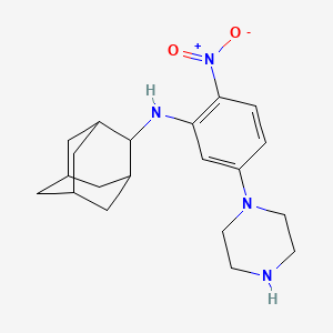 molecular formula C20H28N4O2 B4046031 N-(2-nitro-5-piperazin-1-ylphenyl)adamantan-2-amine 