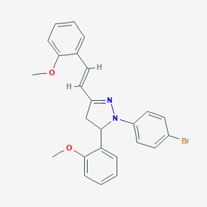 1-(4-bromophenyl)-5-(2-methoxyphenyl)-3-[2-(2-methoxyphenyl)vinyl]-4,5-dihydro-1H-pyrazole