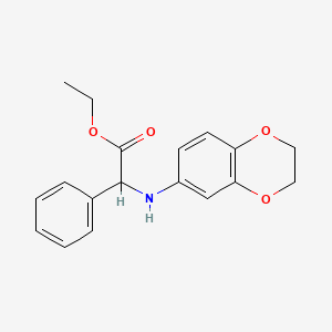 molecular formula C18H19NO4 B4046040 乙基(2,3-二氢-1,4-苯并二氧杂环-6-氨基)(苯基)乙酸酯 