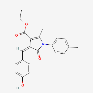 molecular formula C22H21NO4 B4046046 ethyl (4Z)-4-[(4-hydroxyphenyl)methylidene]-2-methyl-1-(4-methylphenyl)-5-oxopyrrole-3-carboxylate 