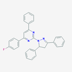 molecular formula C31H23FN4 B404606 2-(3,5-diphenyl-4,5-dihydro-1H-pyrazol-1-yl)-4-(4-fluorophenyl)-6-phenylpyrimidine 