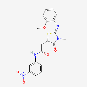 molecular formula C19H18N4O5S B4046065 2-{2-[(2-methoxyphenyl)imino]-3-methyl-4-oxo-1,3-thiazolidin-5-yl}-N-(3-nitrophenyl)acetamide 