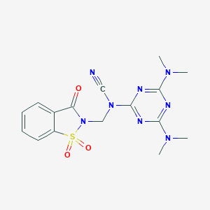 [4,6-Bis(dimethylamino)-1,3,5-triazin-2-yl]-[(1,1,3-trioxo-1,2-benzothiazol-2-yl)methyl]cyanamide