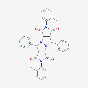 molecular formula C36H30N4O4 B404608 4,11-Bis(2-methylphenyl)-7,14-diphenyl-1,4,8,11-tetrazatetracyclo[6.6.0.02,6.09,13]tetradecane-3,5,10,12-tetrone 