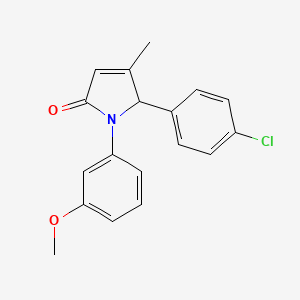 molecular formula C18H16ClNO2 B4046109 5-(4-氯苯基)-1-(3-甲氧基苯基)-4-甲基-1,5-二氢-2H-吡咯-2-酮 