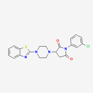 molecular formula C21H19ClN4O2S B4046153 3-[4-(1,3-Benzothiazol-2-yl)piperazin-1-yl]-1-(3-chlorophenyl)pyrrolidine-2,5-dione 