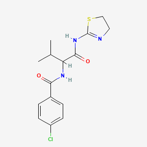 molecular formula C15H18ClN3O2S B4046183 4-氯-N-{1-[(4,5-二氢-1,3-噻唑-2-氨基)羰基]-2-甲基丙基}苯甲酰胺 