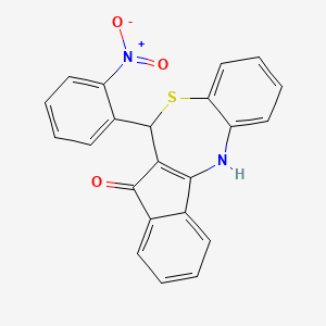 molecular formula C22H14N2O3S B4046199 6-(2-nitrophenyl)-6,12-dihydro-5H-benzo[b]indeno[1,2-e][1,4]thiazepin-5-one 