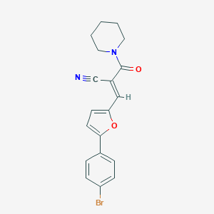 molecular formula C19H17BrN2O2 B404620 3-[5-(4-Bromophenyl)-2-furyl]-2-(1-piperidinylcarbonyl)acrylonitrile CAS No. 372085-64-8