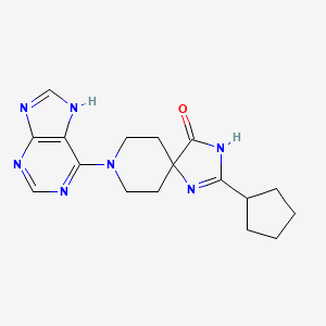 molecular formula C17H21N7O B4046202 2-环戊基-8-(9H-嘌呤-6-基)-1,3,8-三氮杂螺[4.5]癸-1-烯-4-酮 