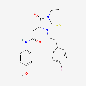 2-{1-ETHYL-3-[2-(4-FLUOROPHENYL)ETHYL]-5-OXO-2-SULFANYLIDENEIMIDAZOLIDIN-4-YL}-N-(4-METHOXYPHENYL)ACETAMIDE